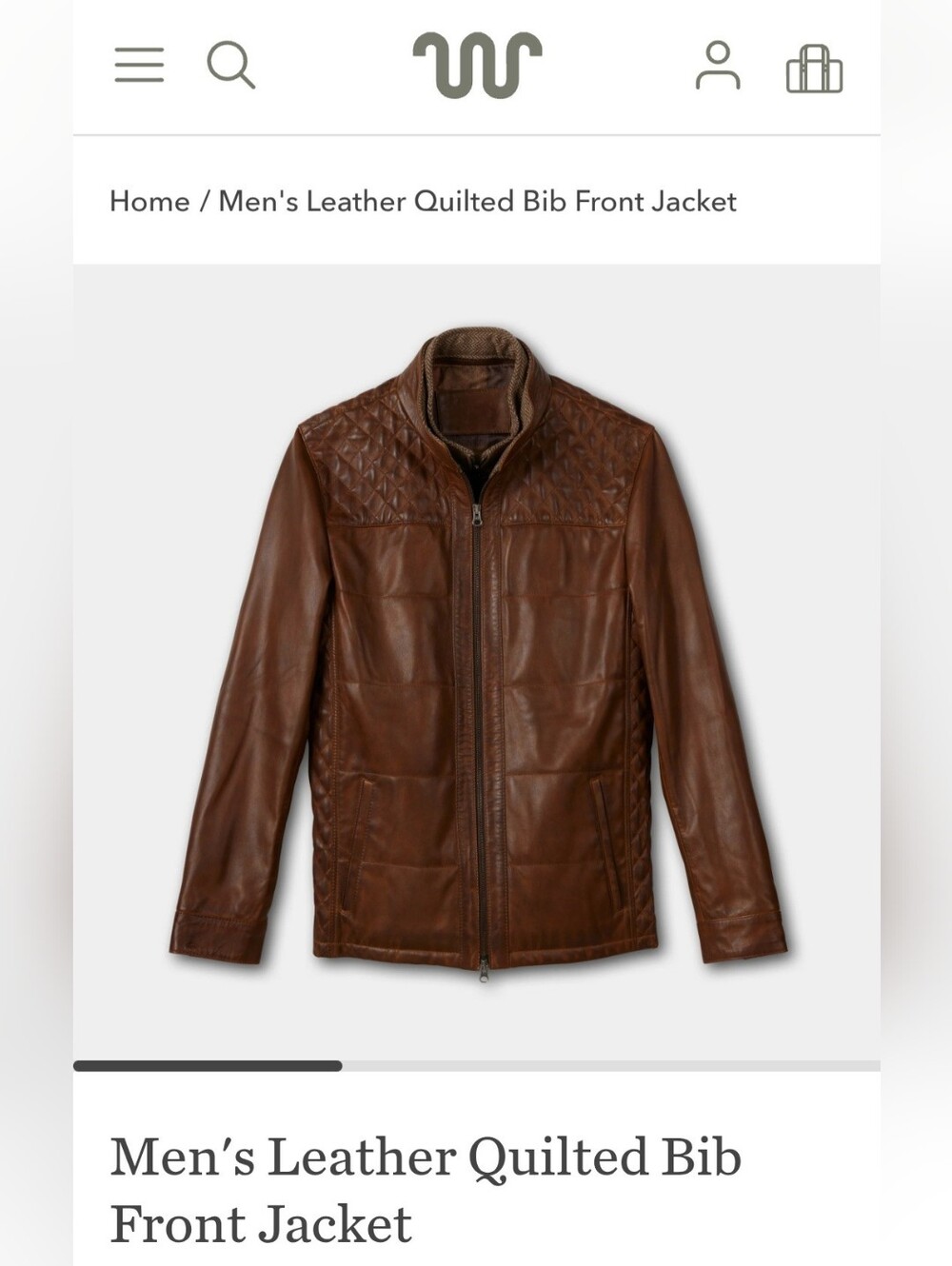 King Ranch Men's Quilted Bib Front Leather Jacket - Brown